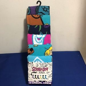 NEW Scooby-Doo 6 Pair Casual Crew Socks Size 8-12